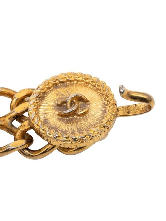 Chanel CC Logo Coin Motif Chain Belt Gold Plated